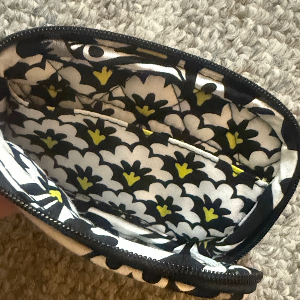 Vera Bradley Black, White & Yellow Quilted Cosmetic Tech Pouch - Picture 3 of 3